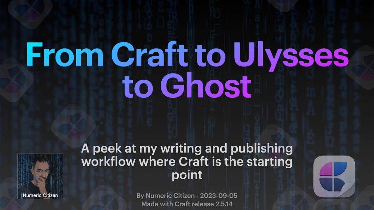 From Craft to Ulysses to Ghost — A Newsletter Creation Workflow